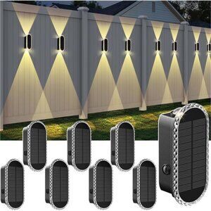 3 Modes/ Up & Down Lighting Solar Fence Lights: This solar wall lights uses up &
